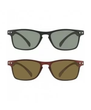 Square Reading Black & Red Combo +3.00 Sunglasses Full Sun Reader Men Women Flexible Light - CV180SO6GRO $18.55 Square