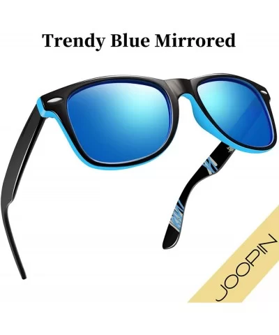 Unisex Polarized Sunglasses Men Women Retro Designer Sun Glasses - 2 Pack (Matte Black+trendy Blue) - C1198KQ2XU9 $11.93 Wayf...