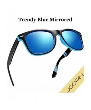 Unisex Polarized Sunglasses Men Women Retro Designer Sun Glasses - 2 Pack (Matte Black+trendy Blue) - C1198KQ2XU9 $11.93 Wayf...