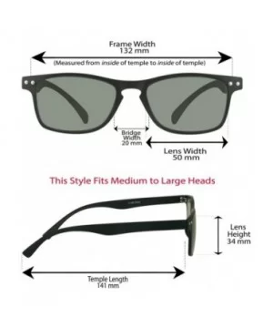 Square Reading Black & Red Combo +3.00 Sunglasses Full Sun Reader Men Women Flexible Light - CV180SO6GRO $18.55 Square