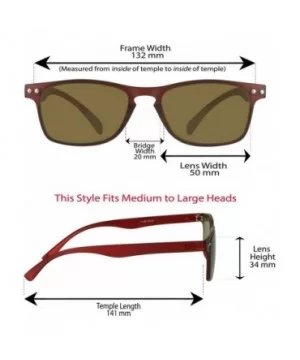 Square Reading Black & Red Combo +3.00 Sunglasses Full Sun Reader Men Women Flexible Light - CV180SO6GRO $18.55 Square