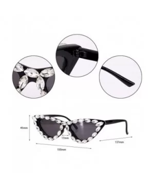 Sparkling Crystal Sunglasses UV Protection Rhinestone Sunglasses - Black02236 - C818ZYNM7WG $12.76 Goggle