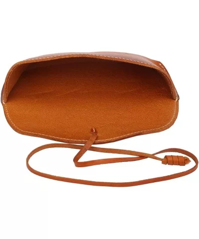 Unisex Handmade Genuine Leather Hard Eyeglass Case Sunglasses Holder - (Wrap Closure) Yellow - CO1270MERID $23.35 Aviator