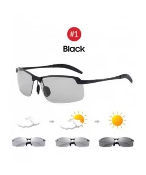 Rimless Color Changing Sun Glasses Driving Men Driver Square Metal Women Summer Polarized Sunglasses - 1 Black - CL194ORG87I ...