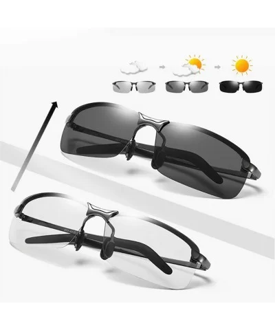 Rimless Color Changing Sun Glasses Driving Men Driver Square Metal Women Summer Polarized Sunglasses - 1 Black - CL194ORG87I ...