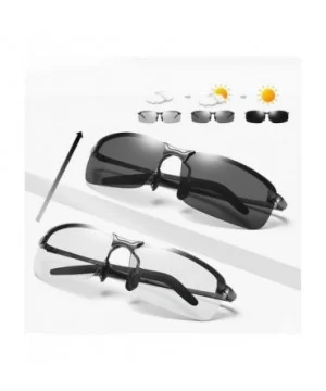 Rimless Color Changing Sun Glasses Driving Men Driver Square Metal Women Summer Polarized Sunglasses - 1 Black - CL194ORG87I ...