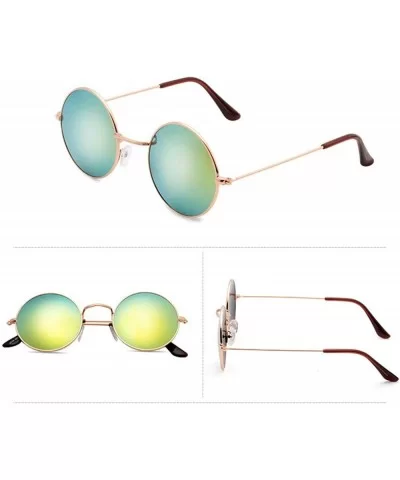 Vintage style Round Sunglasses for Women Plastic Resin UV 400 Protection Sunglasses - Gold - CD18SZU2GWH $13.15 Oval