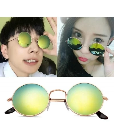 Vintage style Round Sunglasses for Women Plastic Resin UV 400 Protection Sunglasses - Gold - CD18SZU2GWH $13.15 Oval