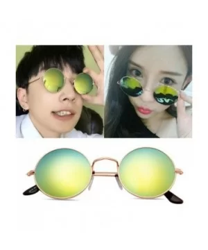 Vintage style Round Sunglasses for Women Plastic Resin UV 400 Protection Sunglasses - Gold - CD18SZU2GWH $13.15 Oval