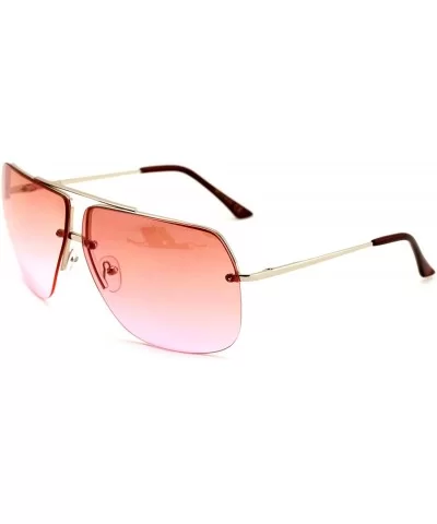 Limited edition colorful lens rimless metal aviator sunglasses - C7125UDO9XH $6.97 Aviator