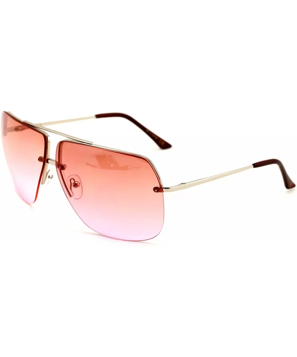 Limited edition colorful lens rimless metal aviator sunglasses - C7125UDO9XH $6.97 Aviator