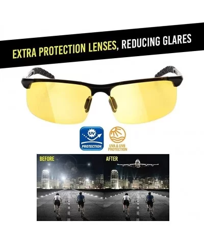 Night Vision Driving Glasses Anti Glare Polarized UV400 Protection Sunglasses - CR17YZ75ZRN $12.25 Sport