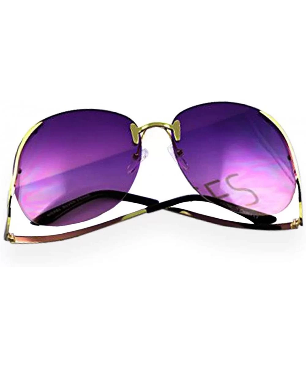 RIMLESS OVERSIZED VINTAGE RETRO Butterfly Upside Down Sun Glasses - Purple Pink - C217XE6ZN9Q $5.85 Butterfly