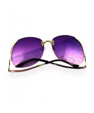 RIMLESS OVERSIZED VINTAGE RETRO Butterfly Upside Down Sun Glasses - Purple Pink - C217XE6ZN9Q $5.85 Butterfly