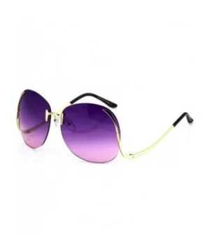 RIMLESS OVERSIZED VINTAGE RETRO Butterfly Upside Down Sun Glasses - Purple Pink - C217XE6ZN9Q $5.85 Butterfly