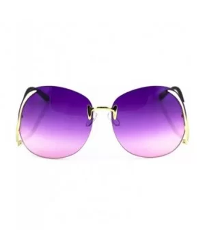 RIMLESS OVERSIZED VINTAGE RETRO Butterfly Upside Down Sun Glasses - Purple Pink - C217XE6ZN9Q $5.85 Butterfly