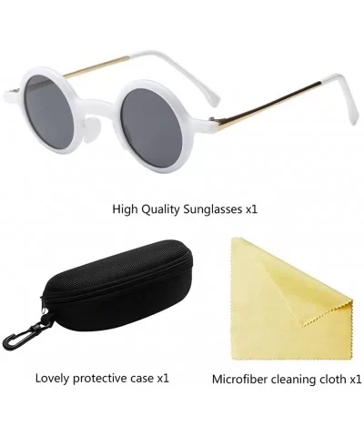 Retro Sunglasses Women Ladies Round Eyewear Great Shades Comfort Protection - White - CY18G7ZYRA0 $8.64 Wayfarer