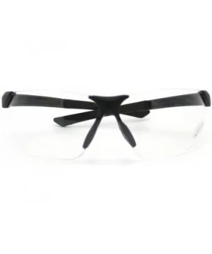 Rimless Sporty Shaped Complete Warp Around Protection Safty Glasses - Black - CG11CQ28GDP $4.82 Rimless