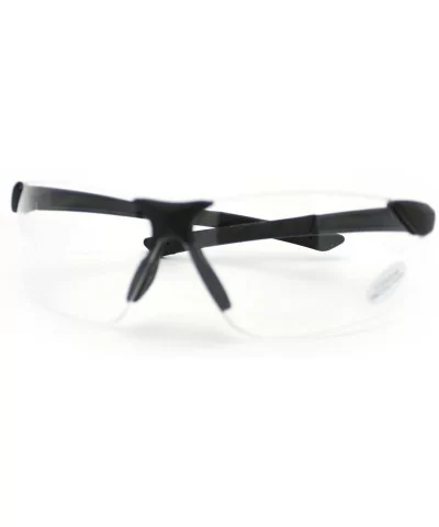 Rimless Sporty Shaped Complete Warp Around Protection Safty Glasses - Black - CG11CQ28GDP $4.82 Rimless