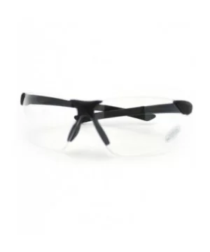 Rimless Sporty Shaped Complete Warp Around Protection Safty Glasses - Black - CG11CQ28GDP $4.82 Rimless