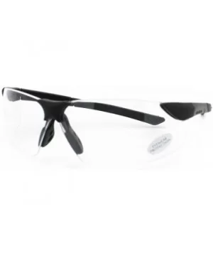 Rimless Sporty Shaped Complete Warp Around Protection Safty Glasses - Black - CG11CQ28GDP $4.82 Rimless