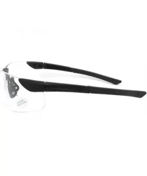 Rimless Sporty Shaped Complete Warp Around Protection Safty Glasses - Black - CG11CQ28GDP $4.82 Rimless