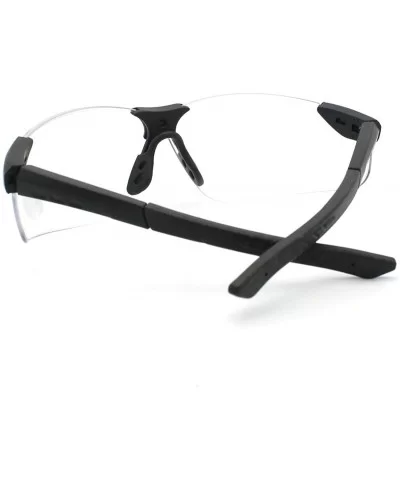 Rimless Sporty Shaped Complete Warp Around Protection Safty Glasses - Black - CG11CQ28GDP $4.82 Rimless