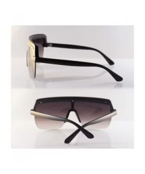 Metal Chain Flat Top Hip Hop Bold Nose Half Rim Shield Sunglasses A280 - Black Purple - CE18T6A0GI8 $7.99 Oversized