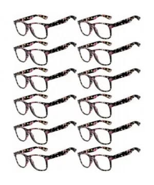 Women's Men's Sunglasses Retro Clear Lens - Retro_nerd_12_p_floral_bk - C51874S2E9A $18.86 Sport