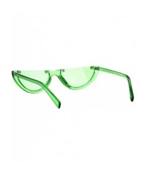 Womens Sunglasses Frameless Flat Top Half Oval Shape UV400 - Green - CP18IAMIC6Z $7.08 Oval