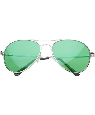 'Hanford' Aviator Fashion Sunglasses - Green - CB11OJZAFTJ $5.07 Round