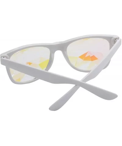 Kaleidoscope Sunglasses Round Rave Festival Diffraction BEST Prism Glasses - White - C918HQ7EIYE $14.98 Goggle