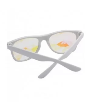 Kaleidoscope Sunglasses Round Rave Festival Diffraction BEST Prism Glasses - White - C918HQ7EIYE $14.98 Goggle