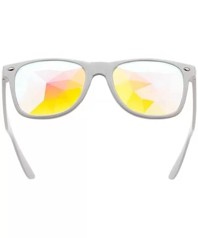 Kaleidoscope Sunglasses Round Rave Festival Diffraction BEST Prism Glasses - White - C918HQ7EIYE $14.98 Goggle