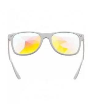 Kaleidoscope Sunglasses Round Rave Festival Diffraction BEST Prism Glasses - White - C918HQ7EIYE $14.98 Goggle