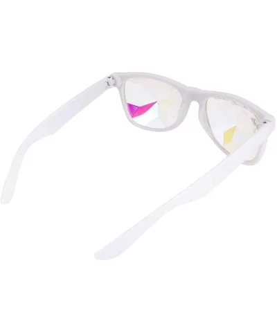 Kaleidoscope Sunglasses Round Rave Festival Diffraction BEST Prism Glasses - White - C918HQ7EIYE $14.98 Goggle