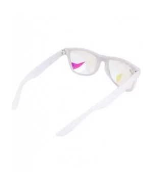 Kaleidoscope Sunglasses Round Rave Festival Diffraction BEST Prism Glasses - White - C918HQ7EIYE $14.98 Goggle