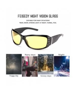 Women Yellow Sunglasses Wrap Around Anti Glare Driving Night Glasses B2547 - Black - CS192ZXYO0K $15.60 Goggle