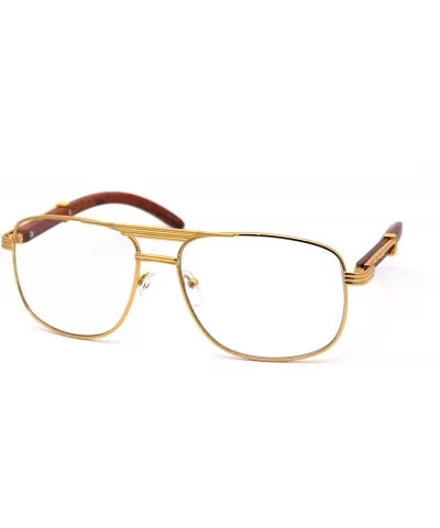 Art Nouveau Vintage Style Oval Metal Frame Eye Glasses - (Pilot) Yellow Gold Light Temples - C0192WW94N5 $9.31 Oval