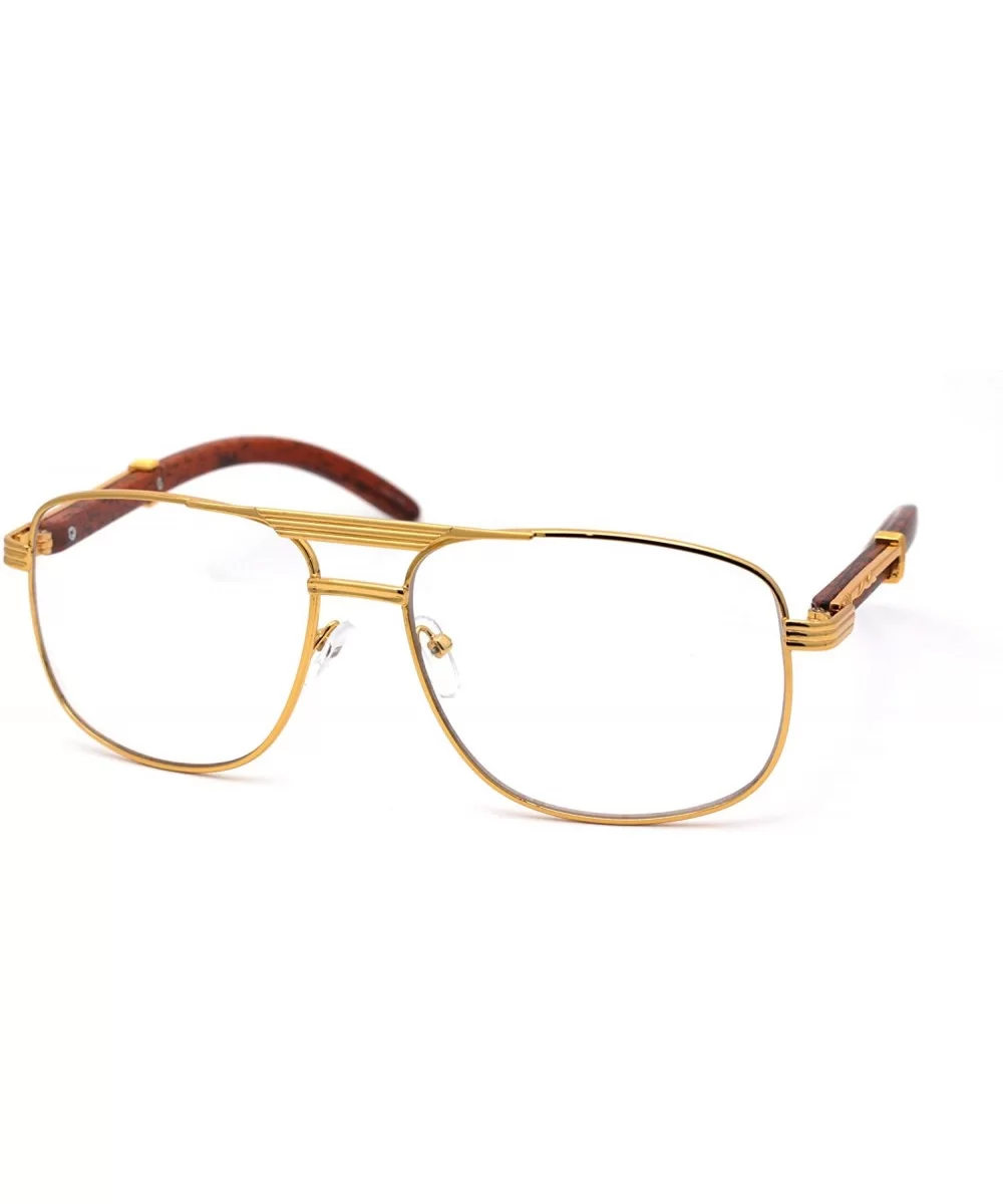 Art Nouveau Vintage Style Oval Metal Frame Eye Glasses - (Pilot) Yellow Gold Light Temples - C0192WW94N5 $9.31 Oval