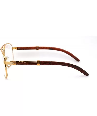 Art Nouveau Vintage Style Oval Metal Frame Eye Glasses - (Pilot) Yellow Gold Light Temples - C0192WW94N5 $9.31 Oval