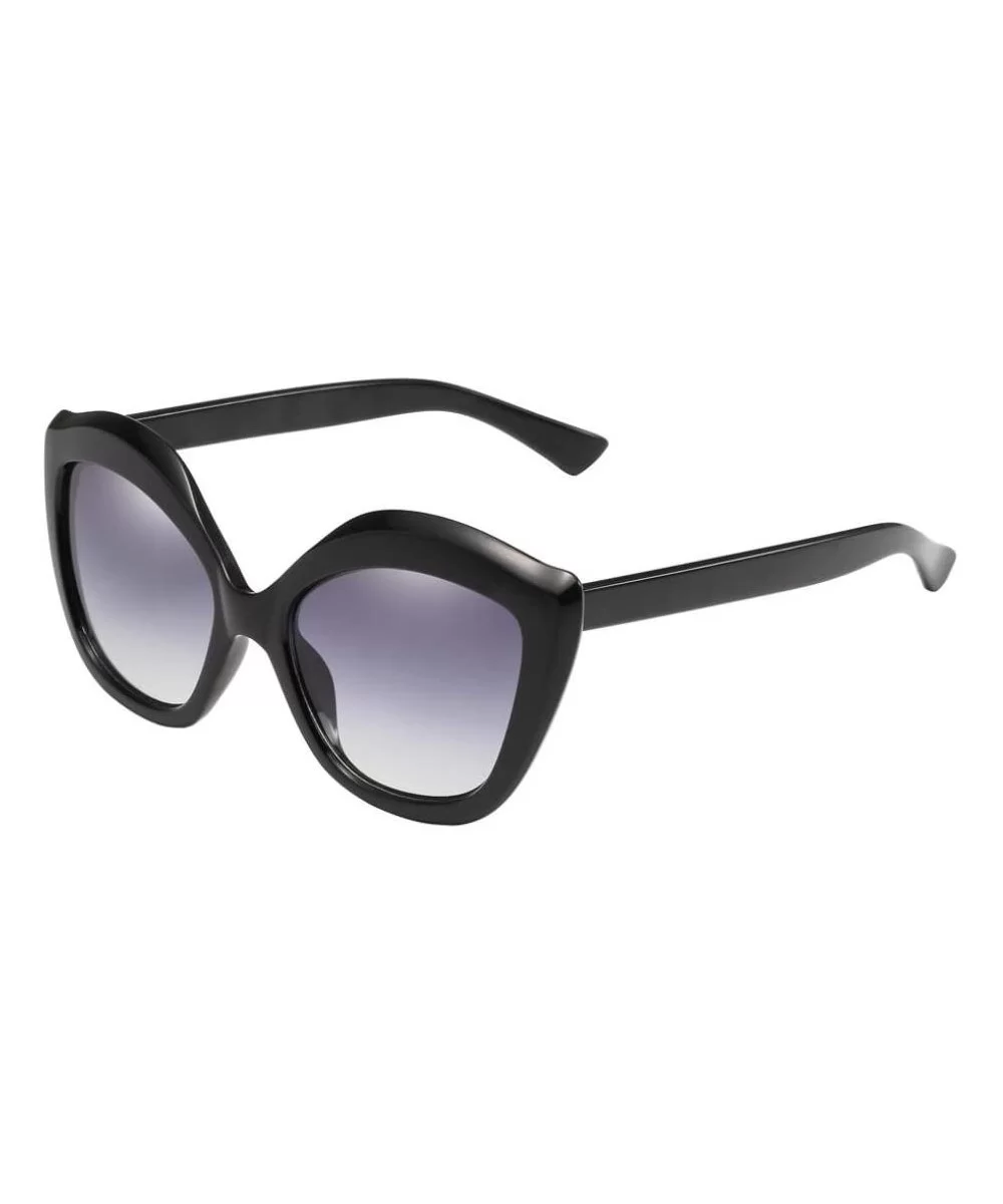 Cat Eye Sunglasses - Neutral Retro Full Frame UV400 Eyewear Sunglasses (F) - F - CH18E4SZ62Y $5.92 Cat Eye