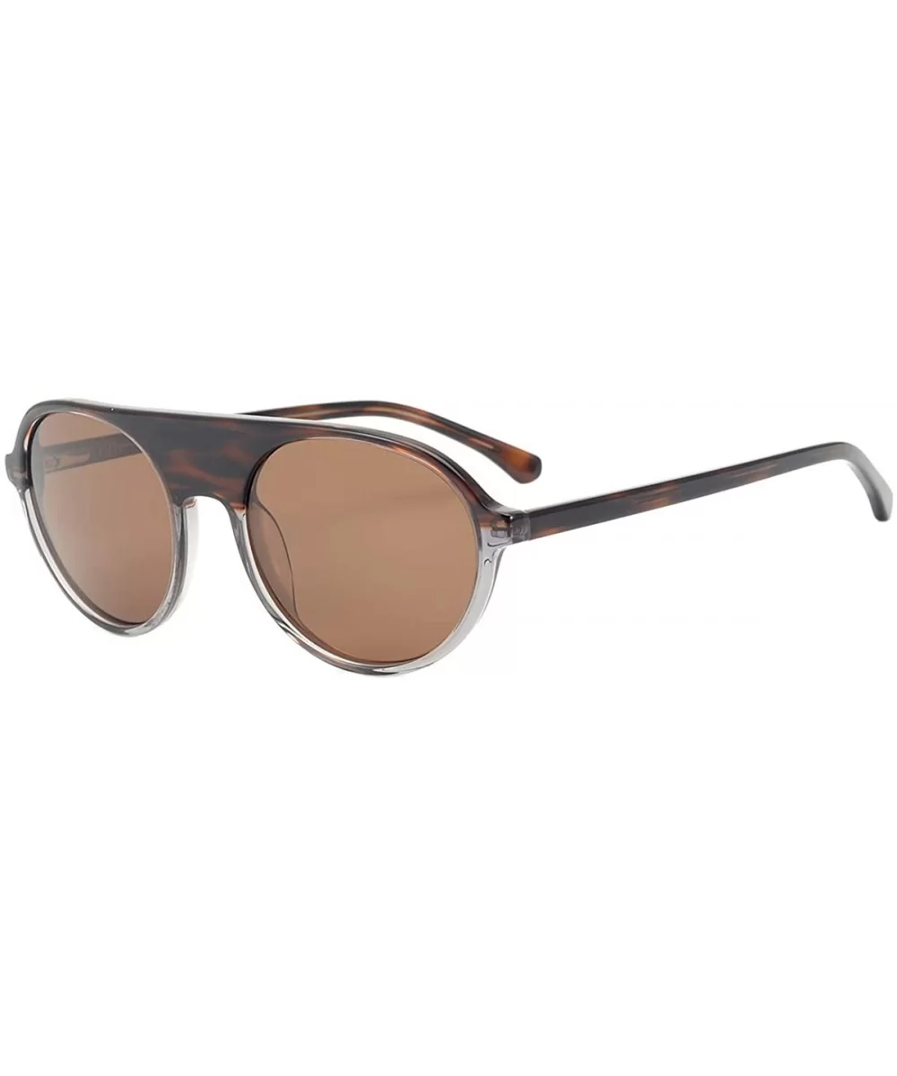 Polarized Sunglasses-Plastic-Fashion-100% UV Protection-For Lady - Brown/Blue - CC18UASER7G $30.23 Aviator