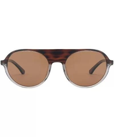 Polarized Sunglasses-Plastic-Fashion-100% UV Protection-For Lady - Brown/Blue - CC18UASER7G $30.23 Aviator