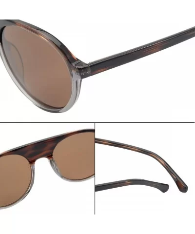 Polarized Sunglasses-Plastic-Fashion-100% UV Protection-For Lady - Brown/Blue - CC18UASER7G $30.23 Aviator