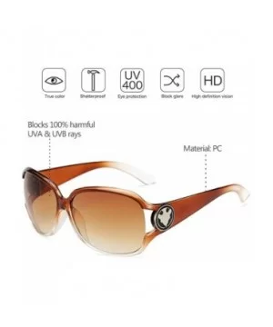 Womens Oversized Sunglasses Vintage Fashion Glasses for Driving Outdoor - Brown - CN18RNRKZDD $5.81 Oversized