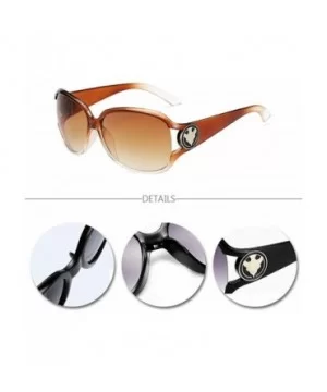 Womens Oversized Sunglasses Vintage Fashion Glasses for Driving Outdoor - Brown - CN18RNRKZDD $5.81 Oversized