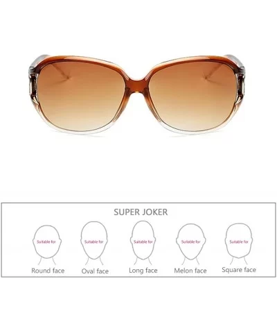 Womens Oversized Sunglasses Vintage Fashion Glasses for Driving Outdoor - Brown - CN18RNRKZDD $5.81 Oversized