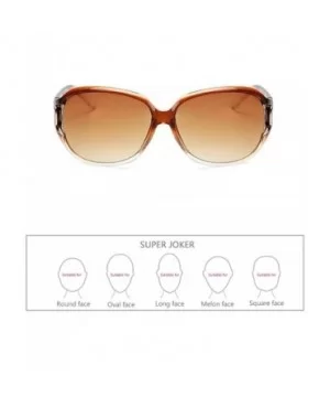 Womens Oversized Sunglasses Vintage Fashion Glasses for Driving Outdoor - Brown - CN18RNRKZDD $5.81 Oversized