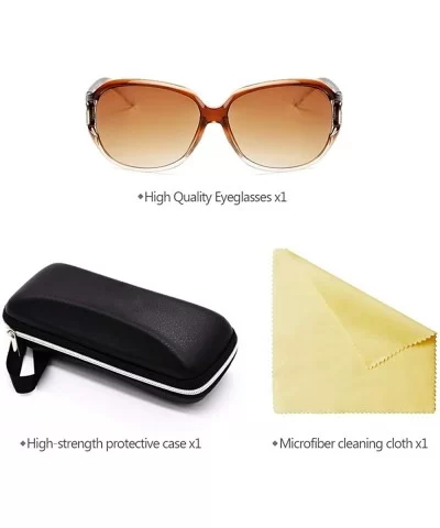 Womens Oversized Sunglasses Vintage Fashion Glasses for Driving Outdoor - Brown - CN18RNRKZDD $5.81 Oversized